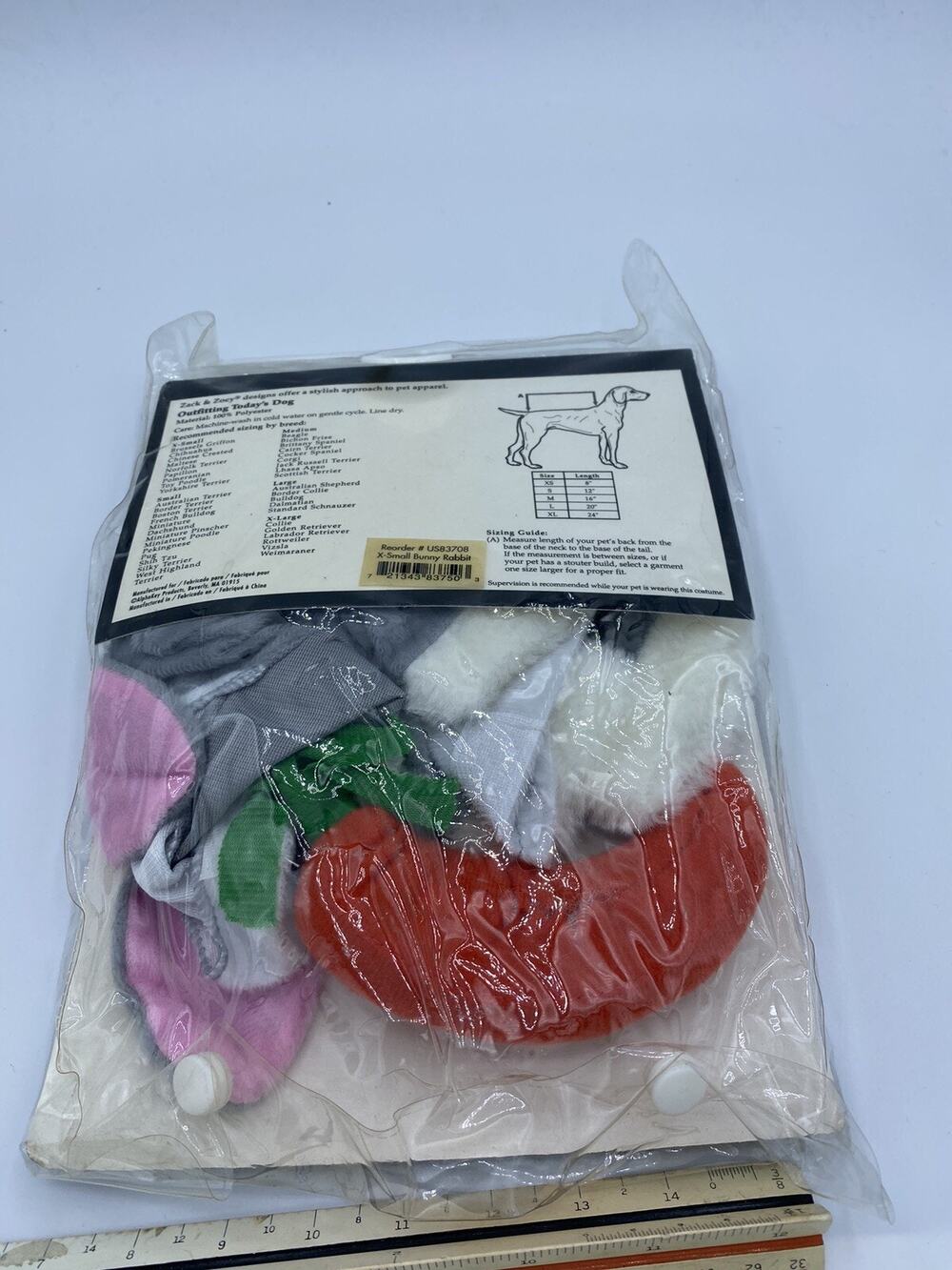 Zack And Zoey Bunny Rabbit Costume X-Small Fits Maltese